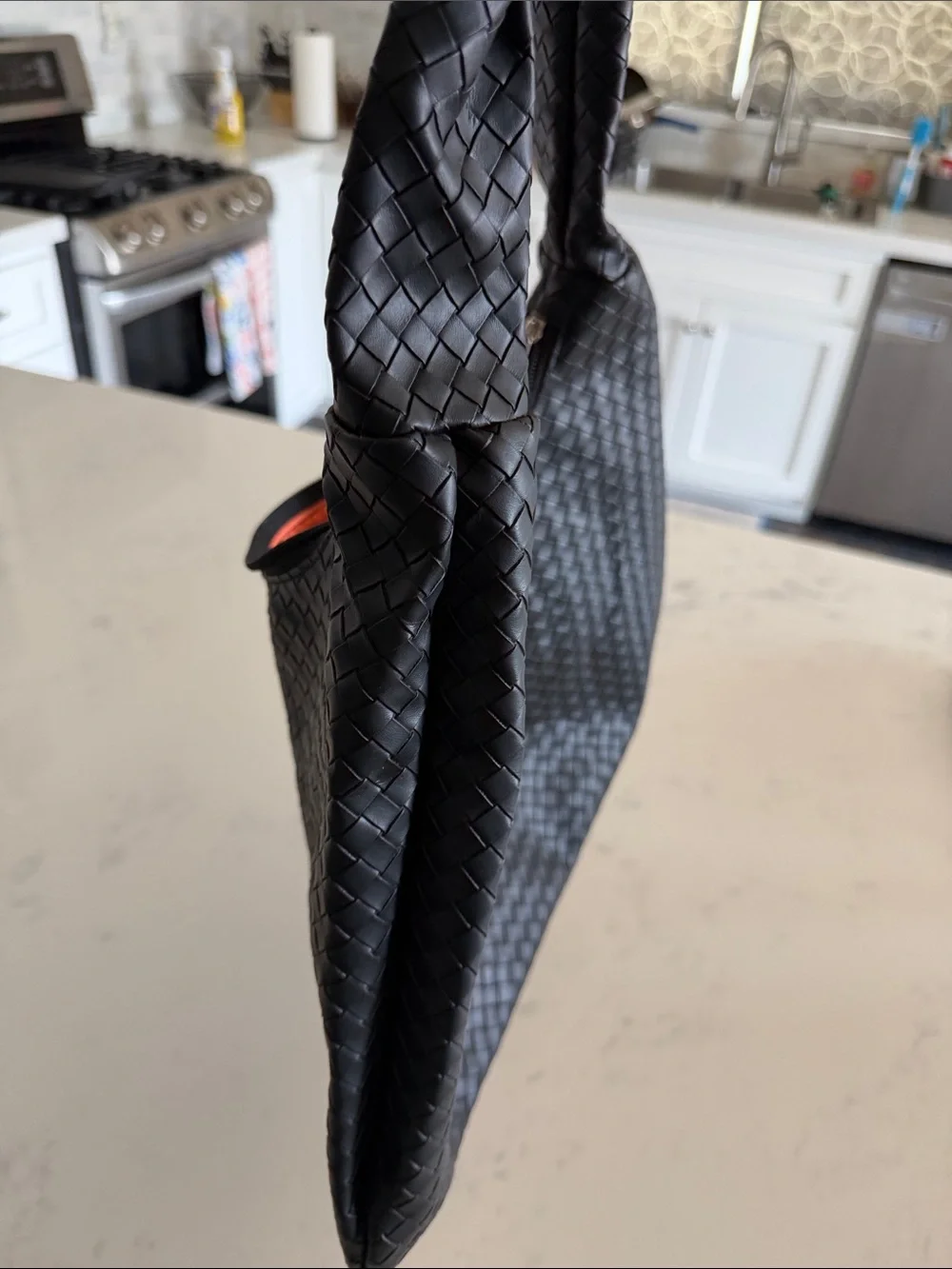 Bioworld Black Woven Hobo Bag with Mickey Accent